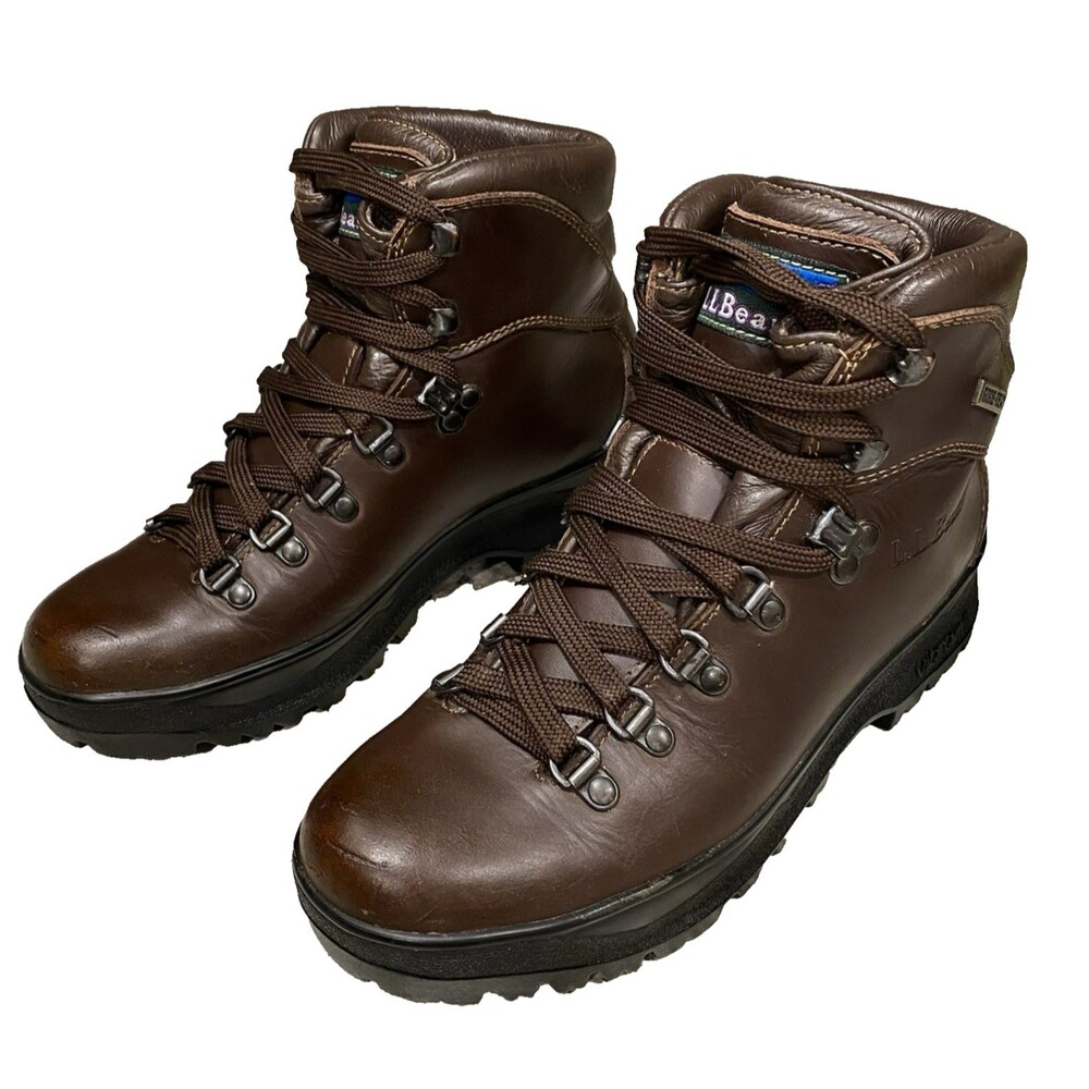 L.L.Bean Cresta Womens 7 Vintage Gore-Tex Leather Hiking Boots Vibram Italy 891N